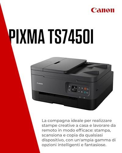 Canon Pixma TS7450i Stampante Multifunzione Inkjet a colori Stampa/Copia/Scan A4 Wi-Fi 13ppm - Disponibile in 2-4 giorni lavorativi CANON