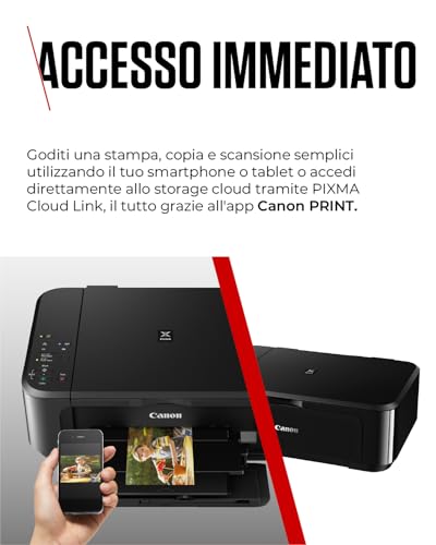 Canon PIXMA MG3650S Multifunzione InkJet a Colori Stampa/Copia/Scan A4 Wi-Fi 5.7ipm Nero CANON