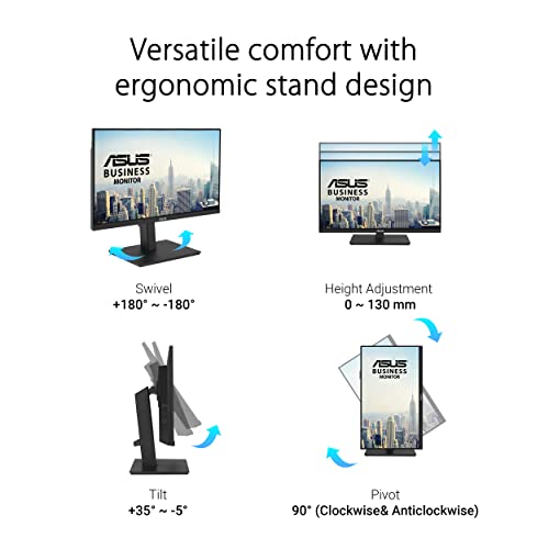 Asus VA24ECPSN Monitor 24" IPS 75Hz FullHD 5ms RJ45 A-Sync Multimediale Type-C HDMI - Disponibile in 2-4 giorni lavorativi ASUS