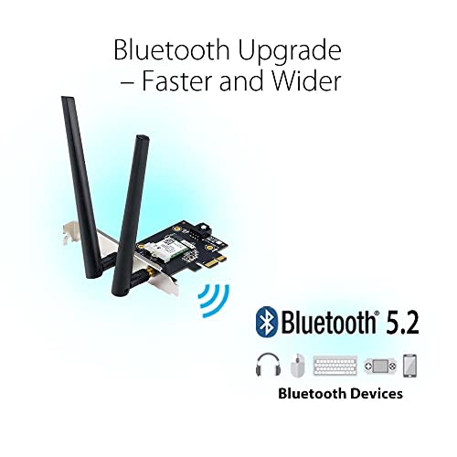 ASUS PCE-AX1800 Scheda di rete Wi-Fi/Bluetooth Wireless AX Dual Band 1800Mbps PCI Ex 1x - Disponibile in 2-4 giorni lavorativi ASUS