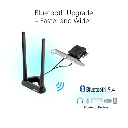 ASUS PCE-BE92BT Scheda di Rete Wi-Fi/Bluetooth Wireless BE Tri-Band 5764Mbps PCI-E - Disponibile in 2-4 giorni lavorativi ASUS