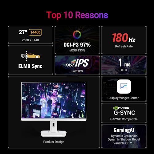 Asus ROG Strix XG27ACS Monitor 27" IPS 180Hz QHD 1ms Pivot HDMI/DisplayPort - Disponibile in 2-4 giorni lavorativi ASUS