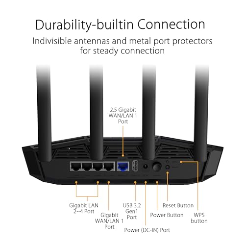 Asus TUF-BE3600 Router Wireless 7 3600Mbps Dual-band Nero - Disponibile in 2-4 giorni lavorativi ASUS