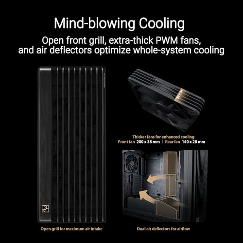 ASUS ProArt PA602 Wood Edition Case Mid Tower Vetro Temperato No-Power E-ATX/ATX/mATX/Mini-ITX ASUS