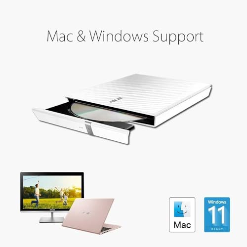 Asus SDRW-08D2SU-WHT DVD Supermulti 8x Esterno SLIM USB Bianco - Disponibile in 2-4 giorni lavorativi ASUS