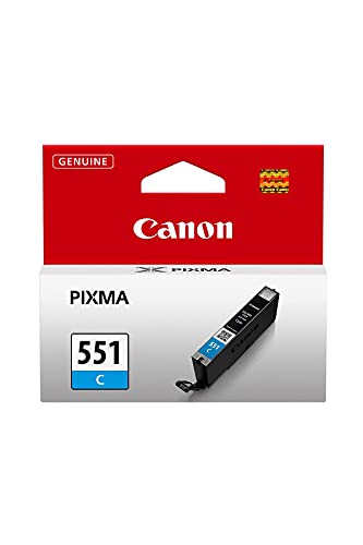 INK CANON CLI-551C Ciano 7ML X PIXMA IP7250 MG6350 MG5450 MG5550 MG6450 MG7150 IX6850 IP8750 MX725 MX925 - Disponibile in 2-4 giorni lavorativi CANON