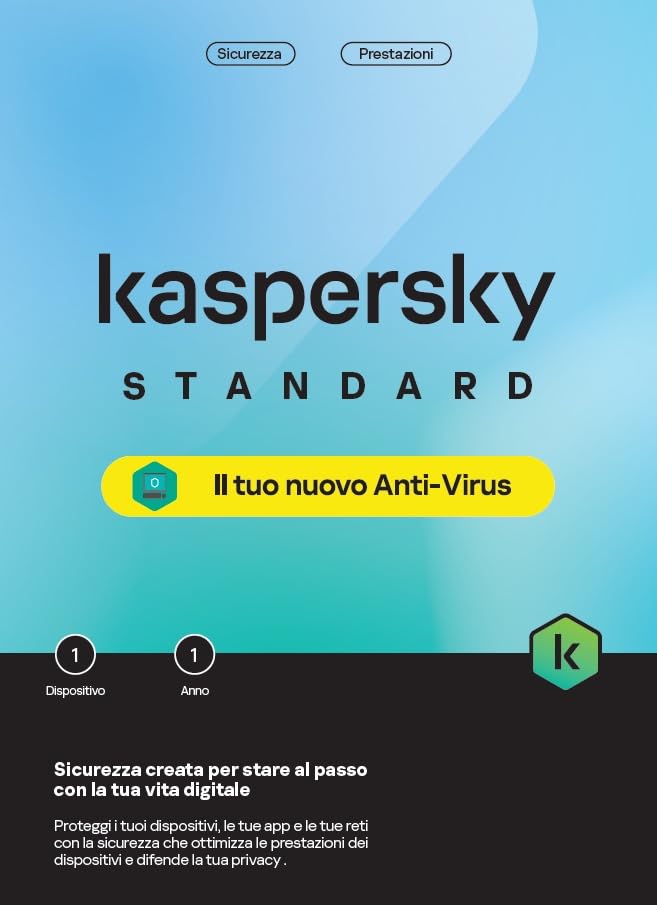 Kaspersky Standard per 1 Dispositivo - 1 anno - Disponibile in 2-4 giorni lavorativi KASPERSKY