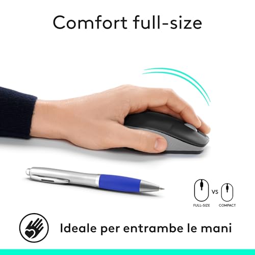 Mouse Wireless Logitech M190 Grigio GameSIDE&Tech