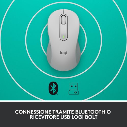 Logitech Signature M650 for Business Mouse Ottico 4000DPI 5 Tasti Wireless/Bluetooth Off-White LOGITECH