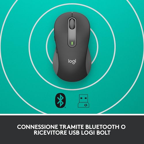 Logitech Signature M650 L for Business Mouse Ottico 4000DPI 5 Tasti Wireless/Bluetooth Grafite LOGITECH