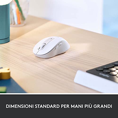 Logitech Signature M650 L for Business Mouse Ottico 4000DPI 5 Tasti Wireless/Bluetooth Off-White LOGITECH