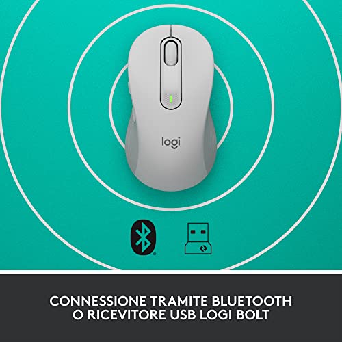 Logitech Signature M650 L for Business Mouse Ottico 4000DPI 5 Tasti Wireless/Bluetooth Off-White LOGITECH
