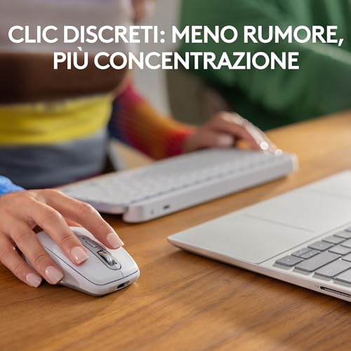 Logitech MX Anywhere 3S Mouse Ottico 8000DPI 6 Tasti Wireless/Bluetooth Pale Grey LOGITECH