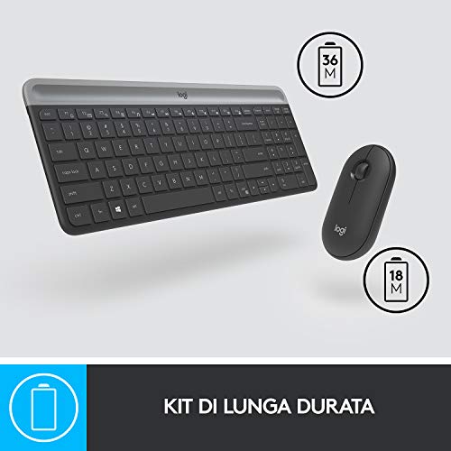 Logitech MK470 Slim Kit Tastiera Mouse Wireless Layout IT LOGITECH