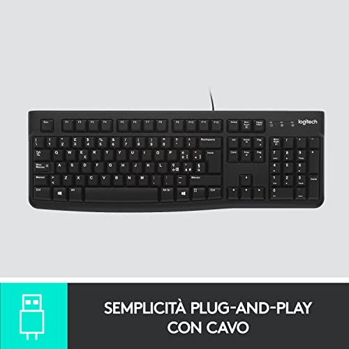 Tastiera USB Logitech K120 Nera Layout Italiano GameSIDE&Tech