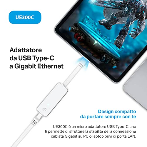 Adattatore Di Rete Da USB 3.0 Type C a Gigabit Ethernet RJ45 TP-Link UE300C GameSIDE&Tech
