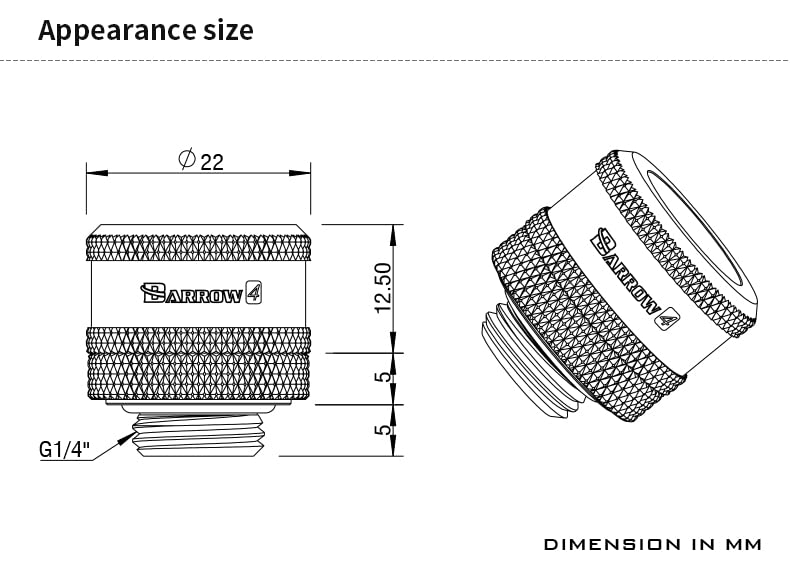 Barrow TYKN-K14 Connettore Fitting Dritto Tubo Rigido 14mm Bianco - Disponibile in 2-4 giorni lavorativi Barrow
