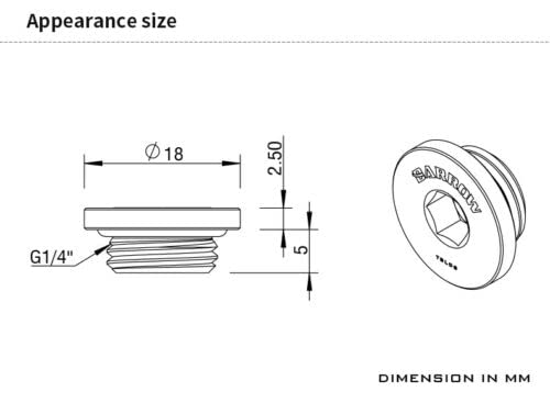 Barrow TBLDS Ultra Thin Tappo Plug Thread G1/4 Nero - Disponibile in 2-4 giorni lavorativi Barrow