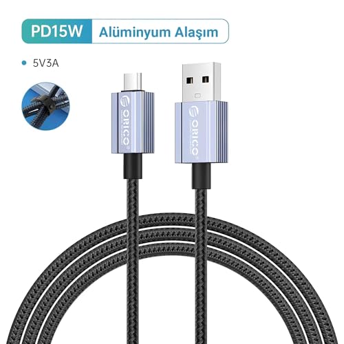 Orico GQA15 Cavo USB Type-A/Type-C 5A 1m Nero/Grigio - Disponibile in 2-4 giorni lavorativi Orico