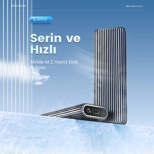 Orico AM2C3-G2 Box Esterno SSD Enclosure M.2 NVME Type-C - Grigio Orico