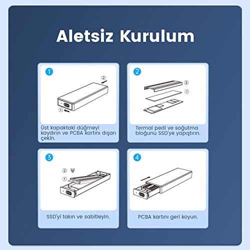 Orico AM2C3-G2 Box Esterno SSD Enclosure M.2 NVME Type-C - Grigio Orico