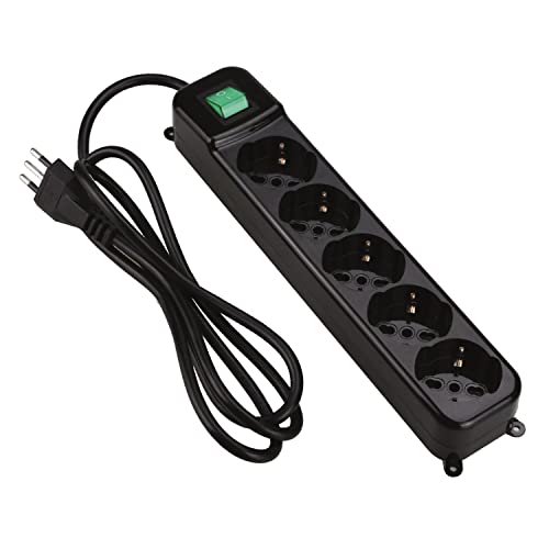 Tecnoware FMP5IIG Multipresa 5 Uscite Schuko italiane 10/16 A - Nero TECNOWARE