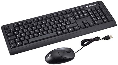 KIT ATLANTIS P013-WK608M-U COMBO KIT TASTIERA USB + MOUSE OTTICO USB - Disponibile in 2-4 giorni lavorativi ATLANTIS