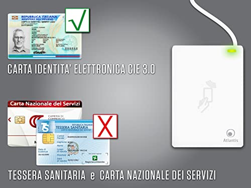 Atlantis Land Lettore CIE 3.0 per Carta d'Identita' Elettronica Italiana - Disponibile in 2-4 giorni lavorativi Atlantis Land