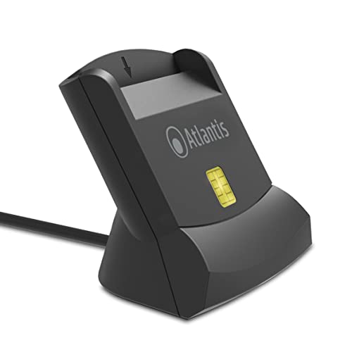 LETTORE ATLANTIS P005-SMARTCRV-U SMART CARD reader VERTICALE per CNS/CRS/TS firma dig. fascic. sanit. siti gov. USB 120cm - Disponibile in 2-4 giorni lavorativi ATLANTIS