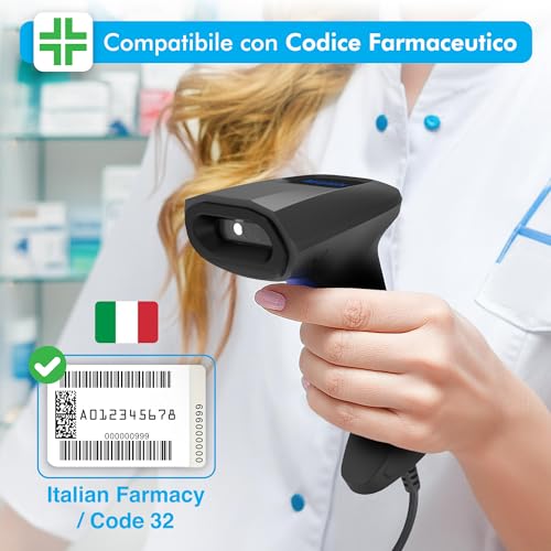 LETTORE BARCODE 2D MANUALE ATLANTIS A08-LD190-2D Profondità campo 60-300mm Risoluzione 3mils Sensore ottico 640x480 1D/2D USB - Disponibile in 2-4 giorni lavorativi ATLANTIS