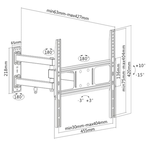 Digitus LKBR01 Staffa a muro per TV LCD/LED 32"-55" 35Kg 3 Snodi - Disponibile in 2-4 giorni lavorativi DIGITUS