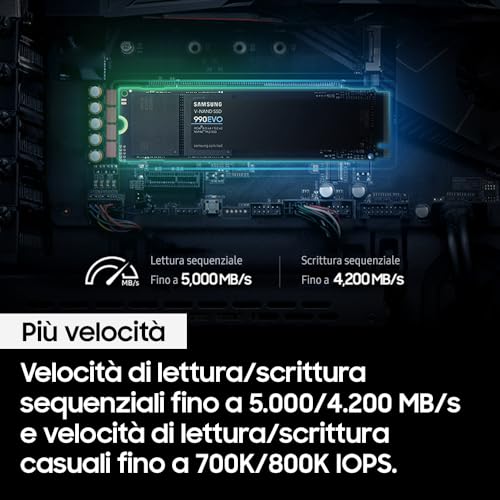 Samsung 990 EVO SSD 1TB M.2 NVME PCIe 5.0 5000/4200 MB/s - Disponibile in 2-4 giorni lavorativi Samsung
