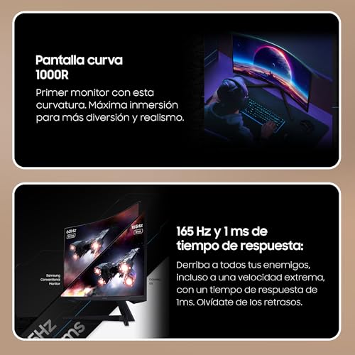 Samsung Odyssey G5 Monitor Curvo Gaming 27" VA 165Hz QHD 1ms HDMI/DisplayPort - Disponibile in 2-4 giorni lavorativi Samsung
