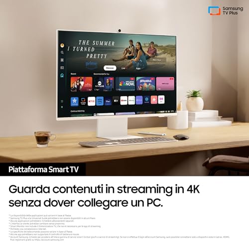 Samsung Smart Monitor M8 32" VA 60Hz 4K UHD 4ms Multimediale Pivot HUB USB HDMI - Disponibile in 2-4 giorni lavorativi Samsung