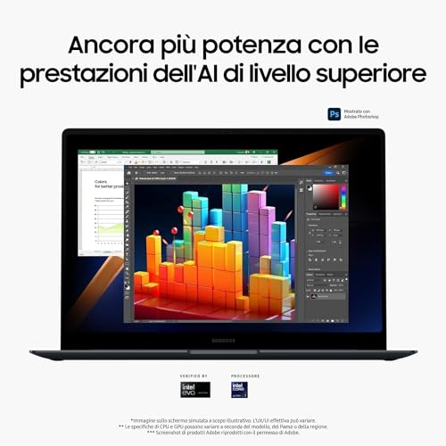 Samsung Galaxy Book4 Pro Intel Core Ultra 7 155H 16GB Intel Arc Graphics 1TB 14" WQXGA+ Win Pro 11 - Disponibile in 2-4 giorni lavorativi Samsung