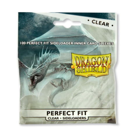 DRAGON SHIELD Standard Perfect Fit Sideloading Sleeves - Clear/Clear (100 Sleeves) Dragon Shield