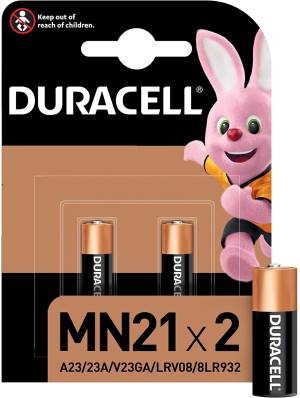 Duracell Batterie 12V MN21 A23/23A/V23GA/LRV08/8LR932 1Cnf/2pz - Disponibile in 2-3 giorni lavorativi Duracell