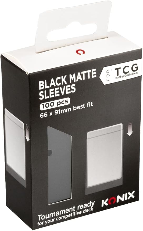 KONIX - BUSTINE NERE OPACHE 66 X 91 MM PER COMPETIZIONE - 100 BUSTINE - COMPATIBILI CON MAGIC THE GATHERING, POKÉMON - PLASTICA - NERO - Disponibile in 2/3 giorni lavorativi KONIX