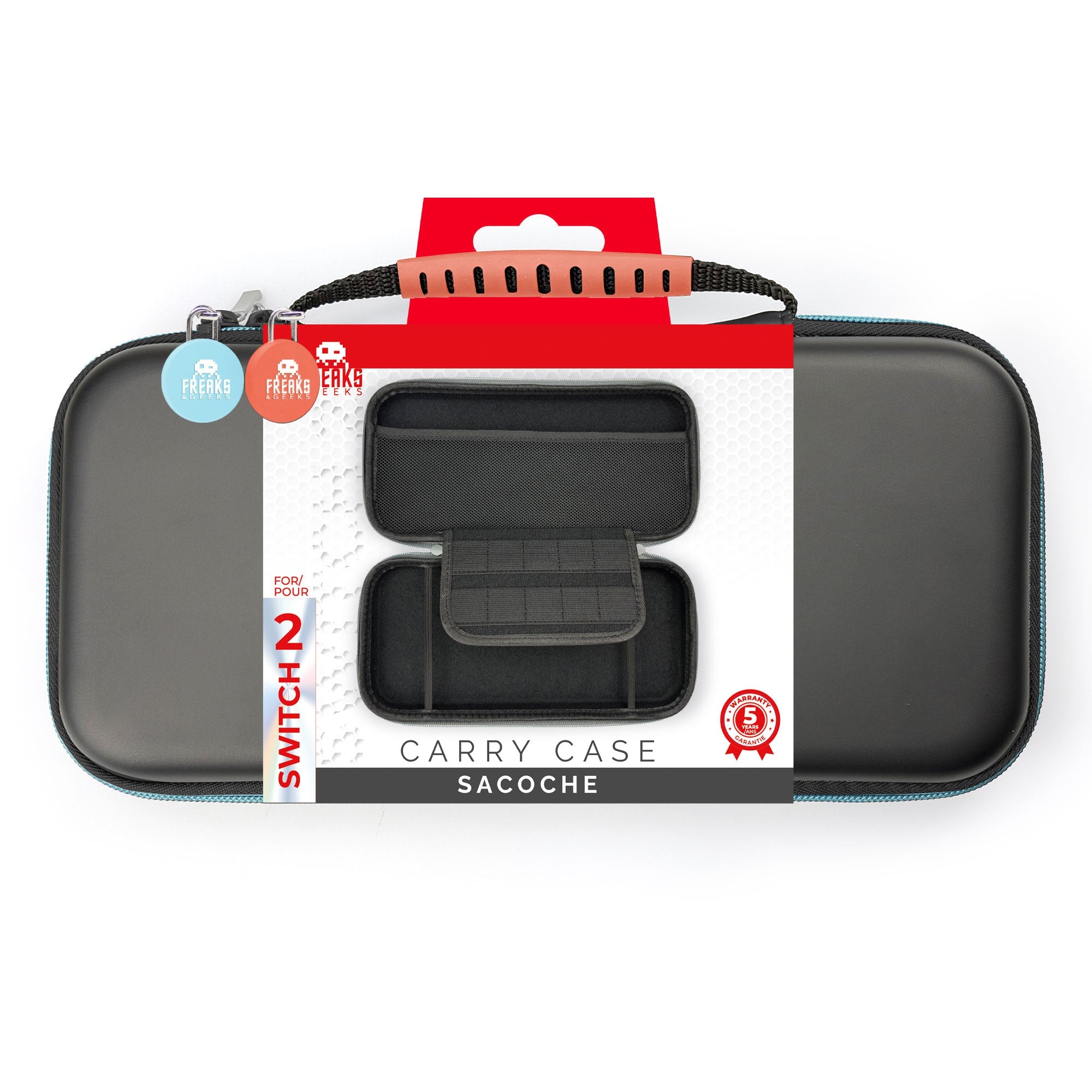 FREAKS AND GEEKS Case for Switch 2 / Switch / Oled - Blue & Red Trade Invaders