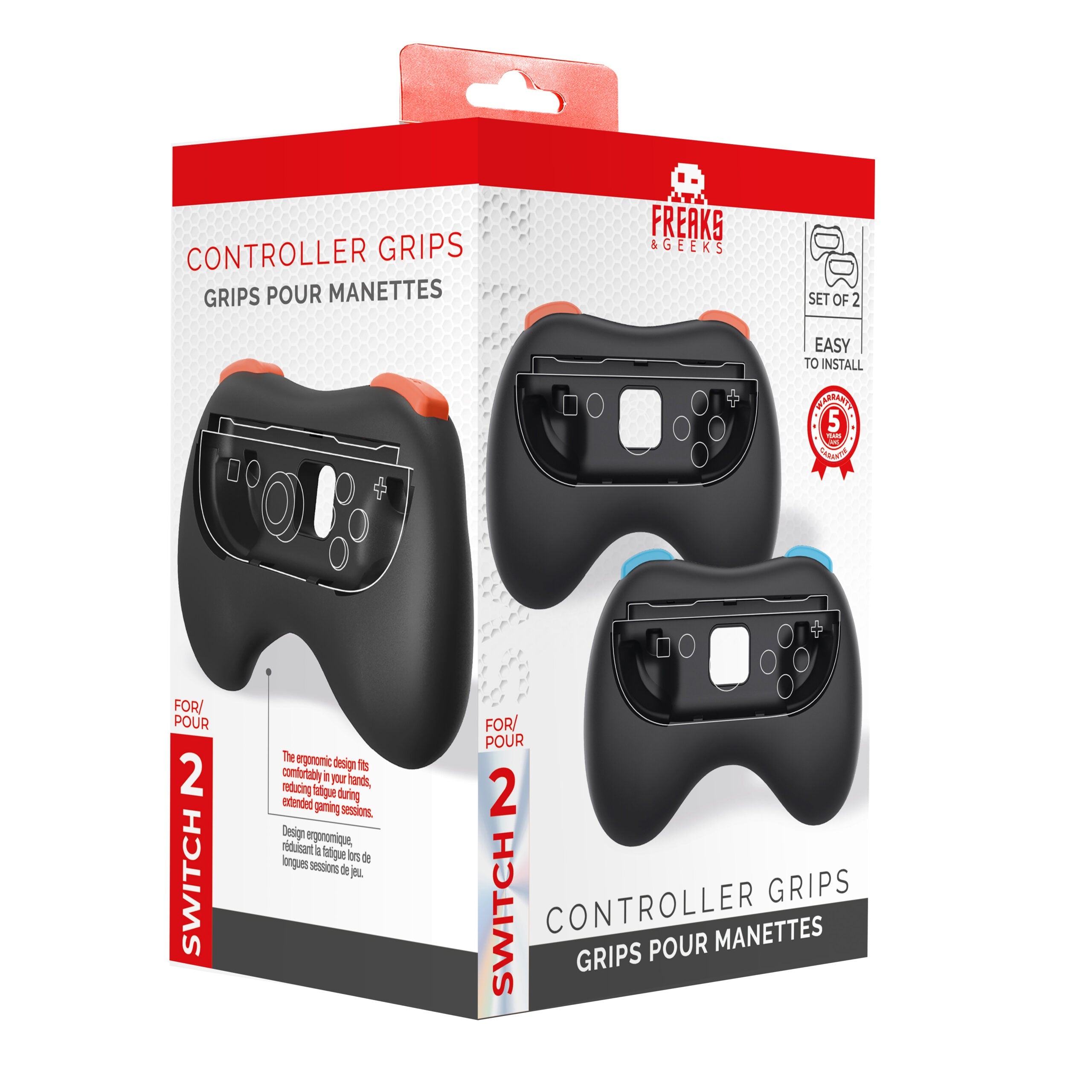 Switch 2 FREAKS AND GEEKS Pair of Controller Grips for Switch 2 Joy-Cons (Black) - Disponibile in 2/3 giorni lavorativi Trade Invaders