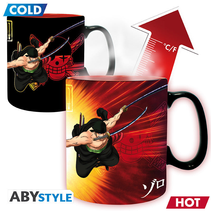 ABYSTYLE ONE PIECE - Tazza termosensibile 460 ml: "Zoro & Sanji - Disponibile in 2/3 giorni lavorativi Abystyle