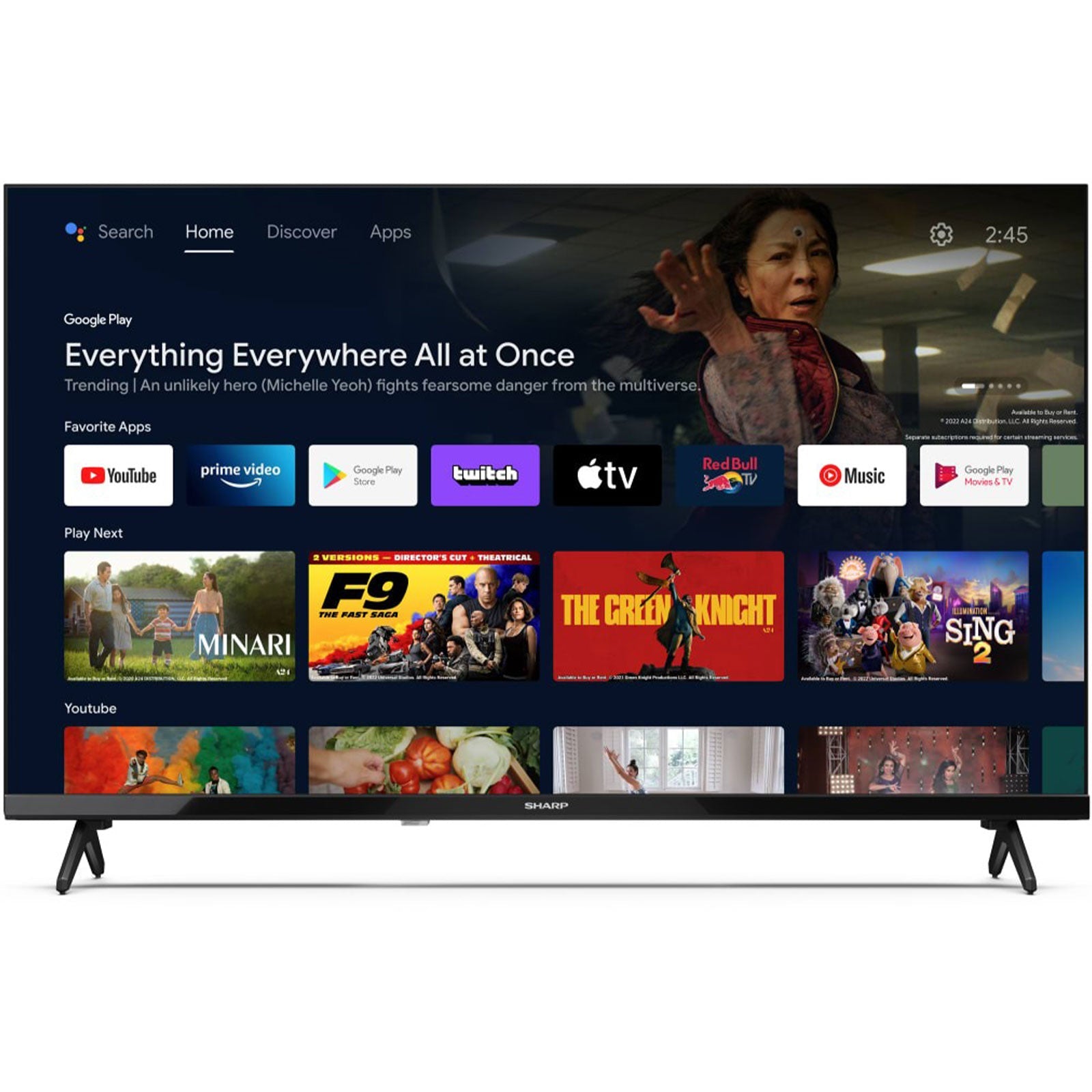 Smart TV Sharp 32FH2EA 32" HD Ready Android TV Frameless Nero Wi-Fi - Disponibile in 2-4 giorni lavorativi GameSIDE&Tech