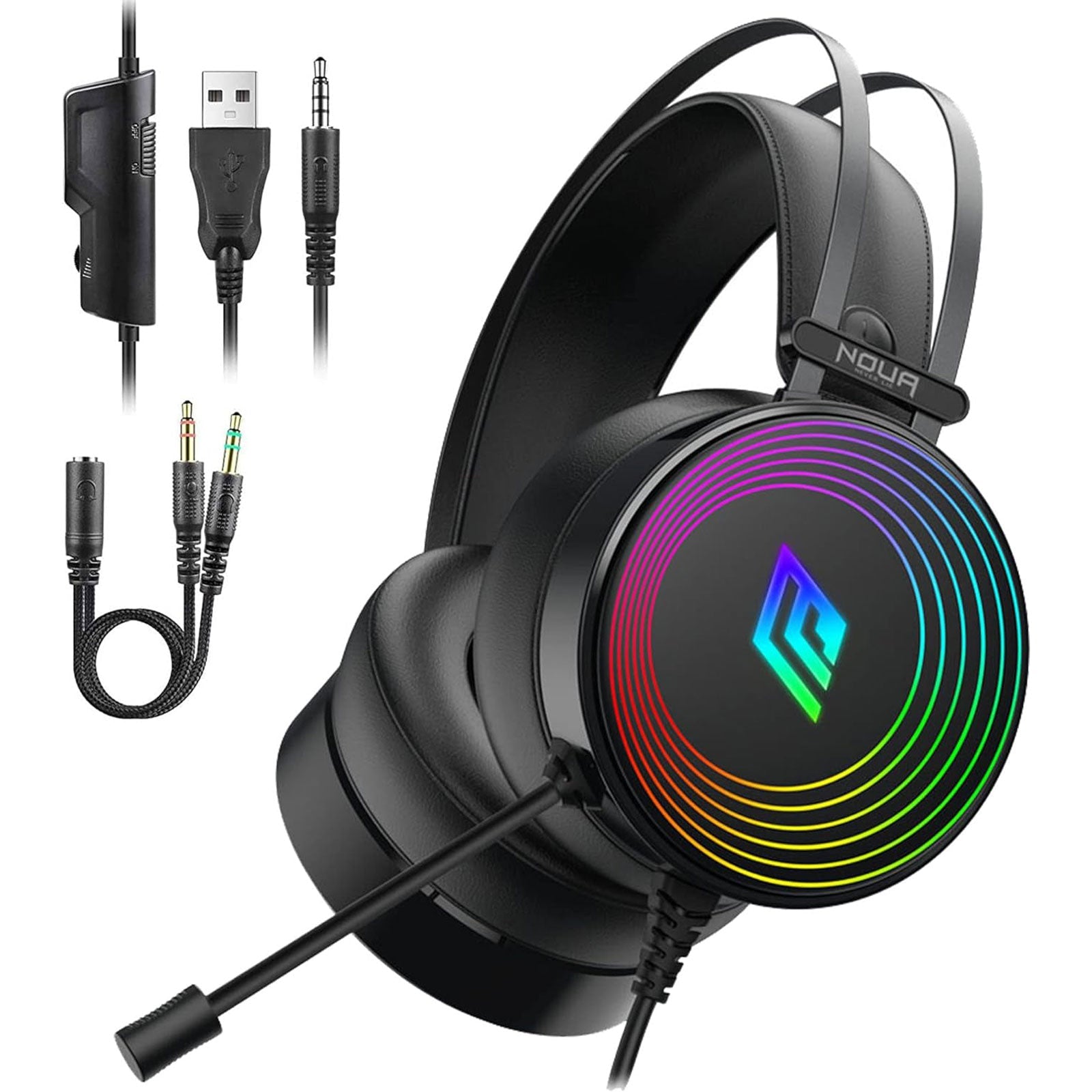 Noua Crux Cuffie Gaming Usb Jack 3.5mm Stereo Headset con Microfono - Disponibile in 2-4 giorni lavorativi GameSIDE&Tech