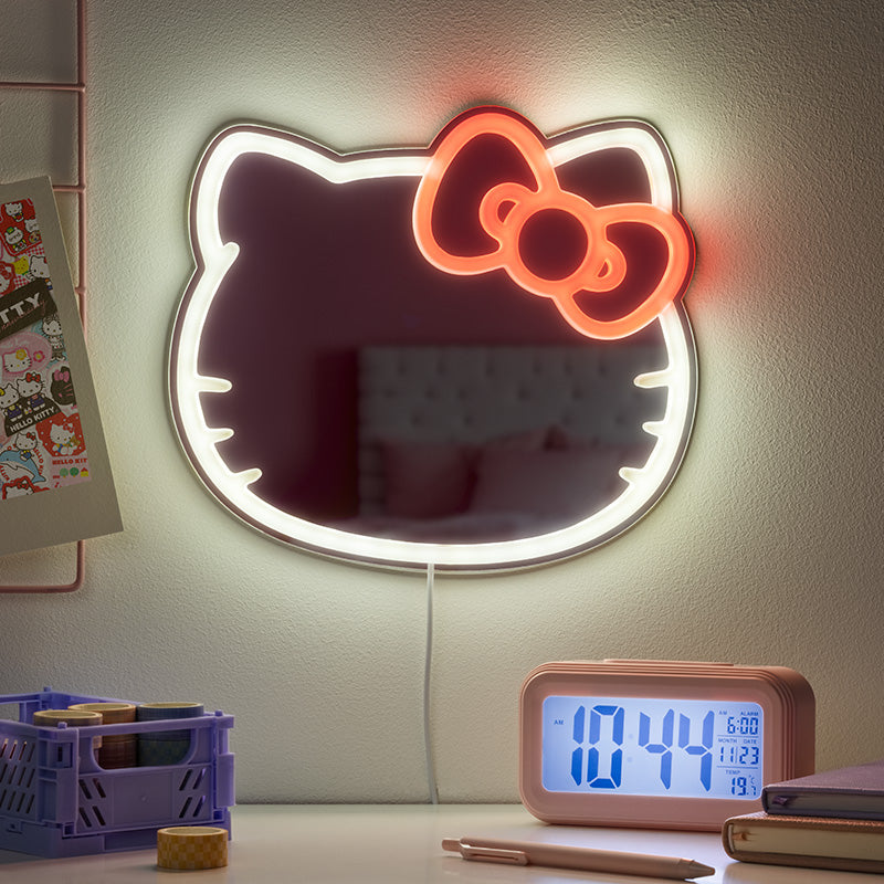 PALADONE - Hello Kitty Wall Mountable LED Neon Mirror Paladone