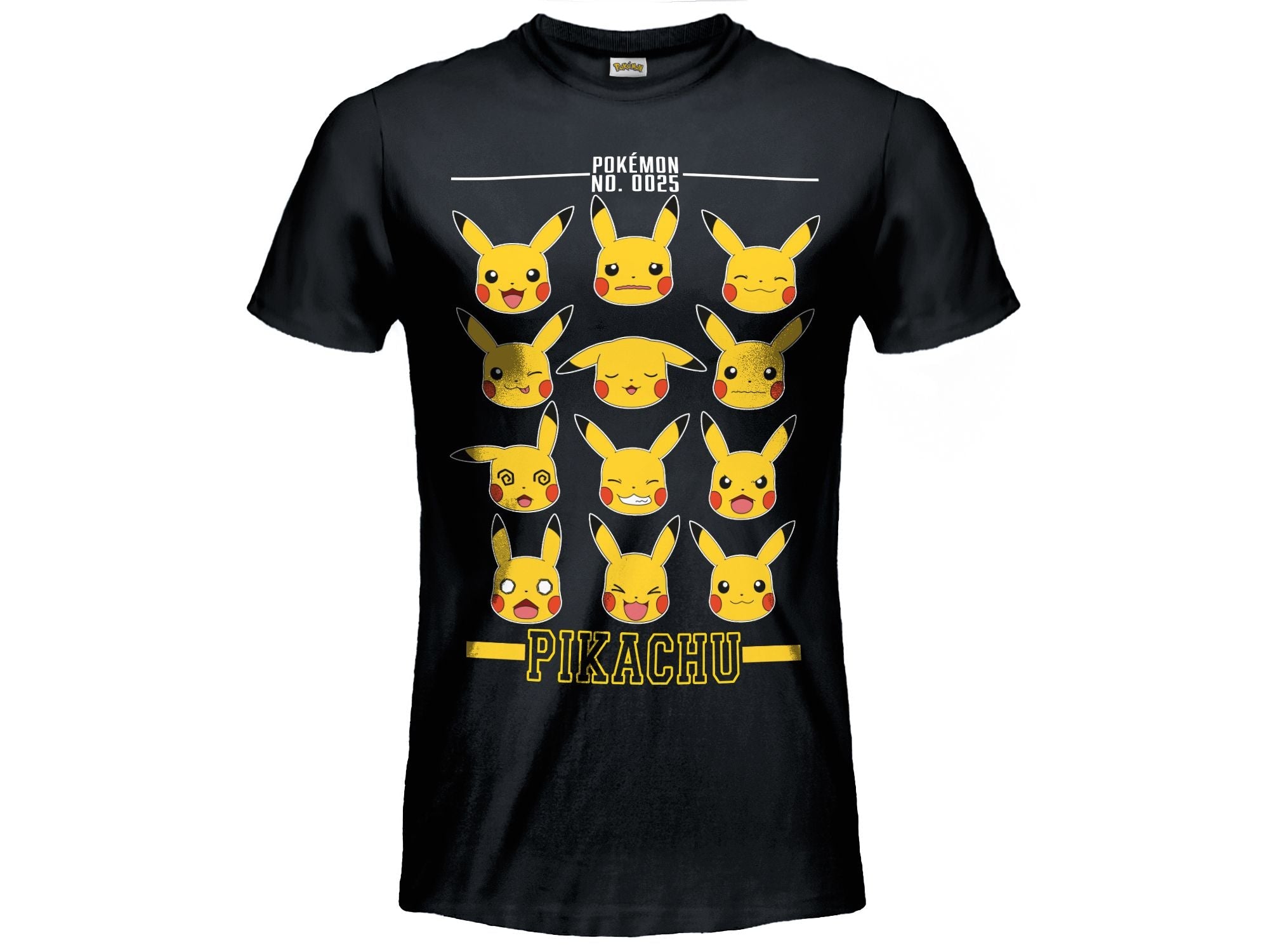 T-Shirt Pokemon - Faccine Pikachu Nera 5/6 GED