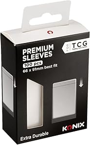 KONIX - BUSTINE PROTETTIVE PREMIUM 66 X 91 MM - 100 TASCHE - COMPATIBILI CON LORCANA, MAGIC THE GATHERING, POKÉMON - PLASTICA - TRASPARENTE KONIX