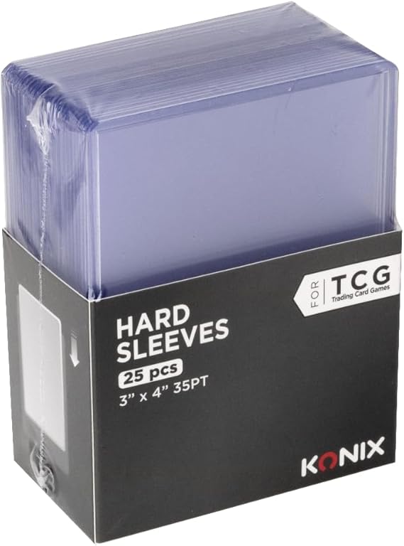 KONIX - BUSTINE RIGIDE 3' X 5' 35PT - 25 BUSTINE - COMPATIBILI CON LORCANA, MAGIC THE GATHERING, POKÉMON - PLASTICA - TRASPARENTE KONIX