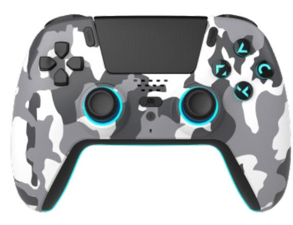 FREAKS AND GEEKS Wireless Bluetooth Controller for PS5- LED - White Camo Trade Invaders