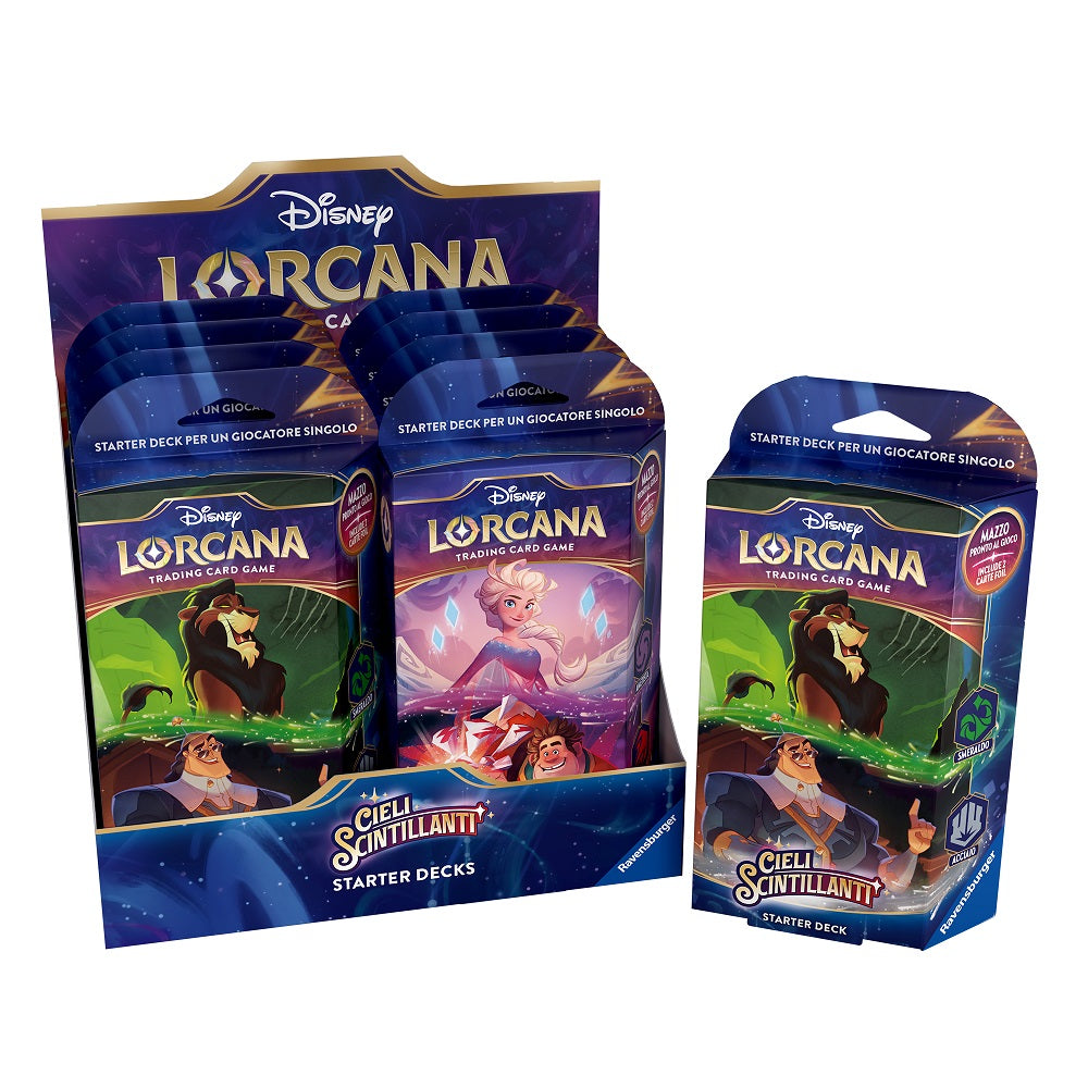 RAVENSBURGER DISNEY: LORCANA - SET 5 CIELI SCINTILLANTI STARTER DECK DISPLAY (8 MAZZI) - ITA Ravensburger TCG
