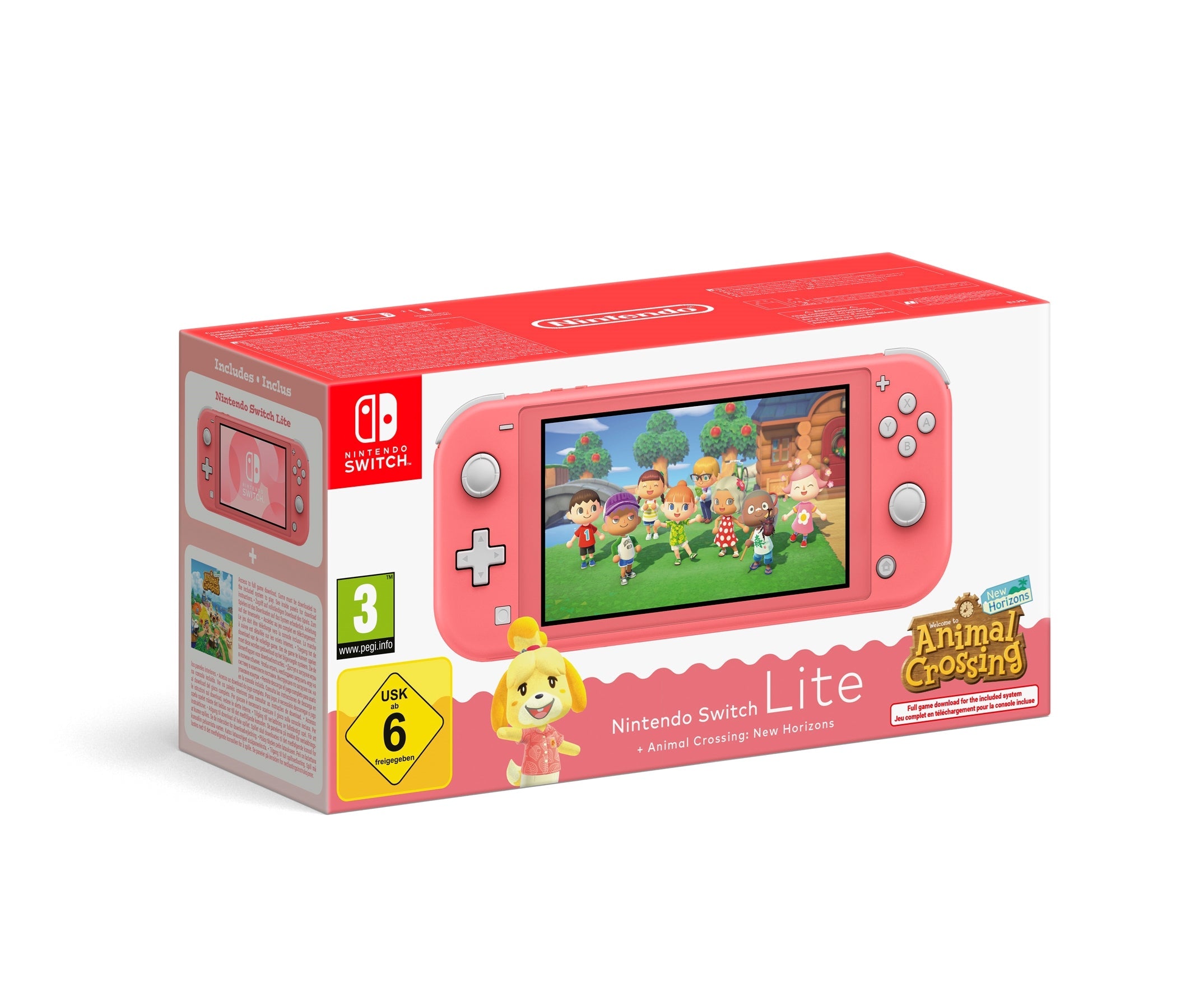 NINTENDO Console Nintendo Switch Lite Digital + Animal Crossing: New Horizons  (corallo) Nintendo Console